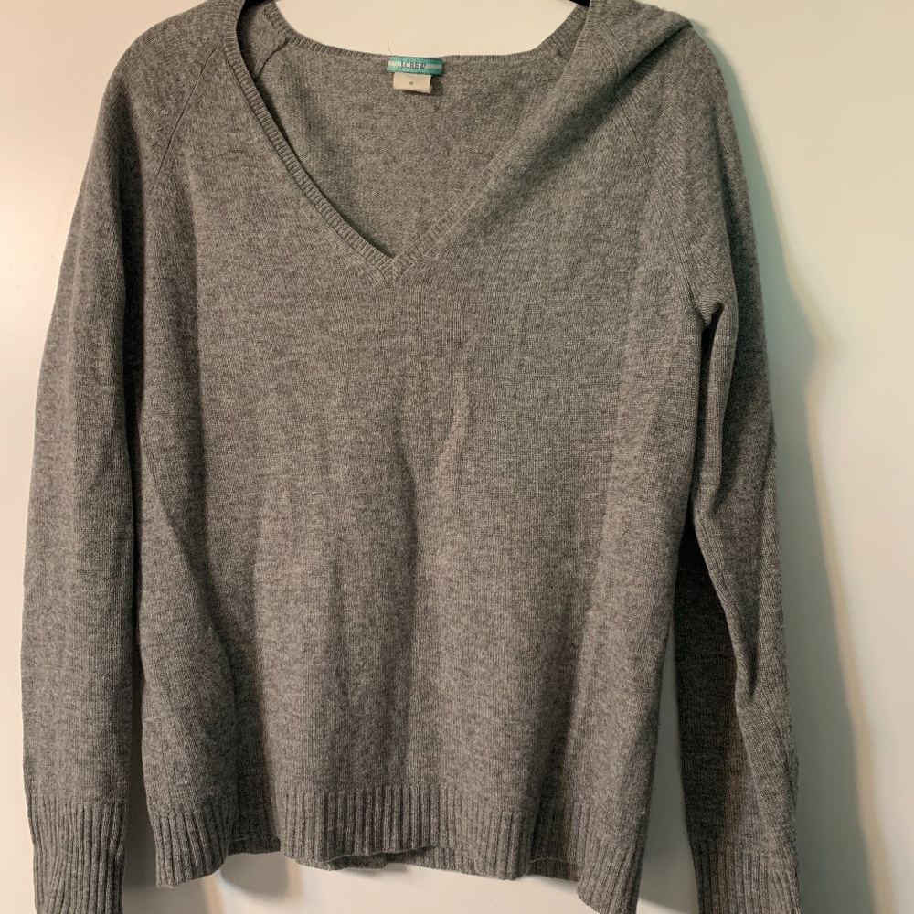 Gray J. Crew 100% Cashmere V-Neck sweater